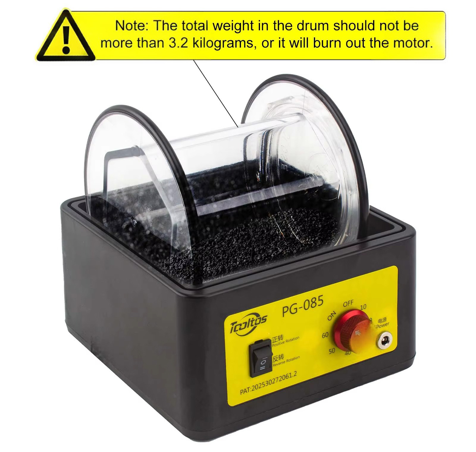 PG-085 Jewelry Barrel Rotary Tumbler Stone Gem Polisher Polishing Machine